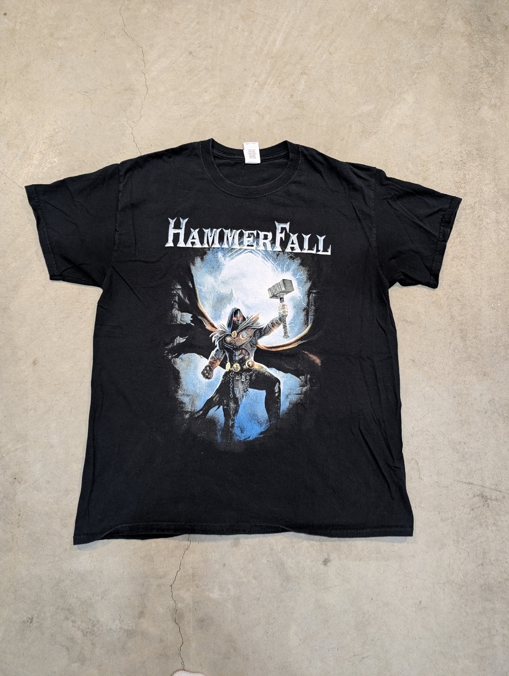 HammerFall ReBuilt To Tour Shirt Adult L Black Short Sleeve 2018